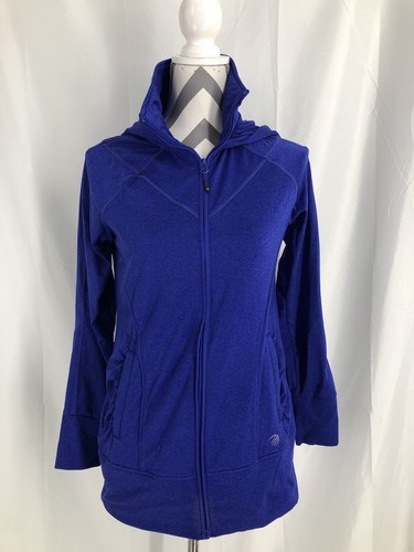 MPG women's Royal Blue stretch long-sleeved hoodie jacket Sz Medium