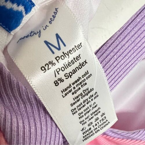 New Poetry In Ocean Pink Purple Colorblock One Piece Bathing Suit Swimsuit - Picture 3 of 5
