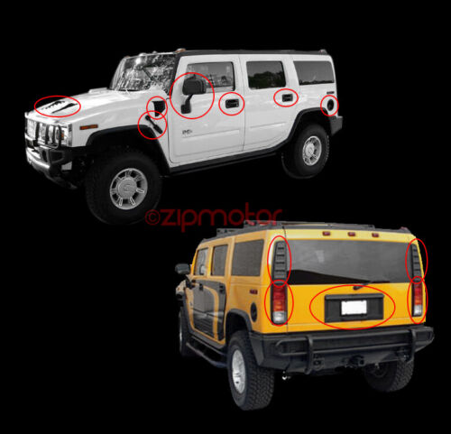 03-05 HUMMER H2 CUBIERTA CROMADA BORDE 36 PIEZAS COMBO MANIJA PUERTA ESPEJO CAPUCHA VENTILACIÓN - Imagen 2 de 2