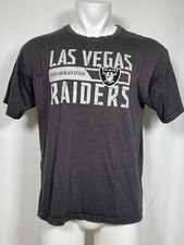 Las Vegas Raiders NFL Silver  Black Attack Crew Neck Gray T-Shirt Men's LARGE