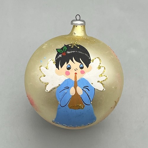 2 VTG DIORAMA St Peter Angel Hair Sugar WEST GERMANY Glass Christmas Ornaments - Picture 23 of 23