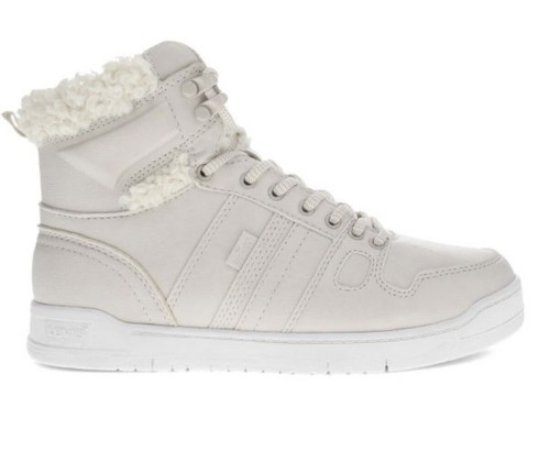 Levi's Womens BB Hi Plush Hightop Sneaker Shoe Size 8 Beige - Picture 2 of 11