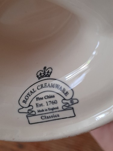 Vintage Royal Creamware Sauce / Gravy Stand & Spoon with Pierced Rose Finial  - Picture 11 of 11