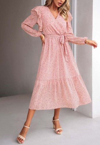 Ruffle Shoulder Floral Midi Dress - Bild 18 von 29