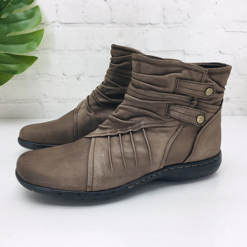 Cobb Hill New Balance Boots Women's 8.5 Pandora Zip Ankle CAG11AL Brown Leather - Picture 2 of 16