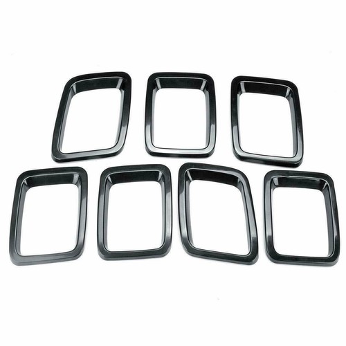 7PCS Black Front Grille Grill Insert Cover Trim for Jeep Compass 2017 2018 2019 - Picture 3 of 6