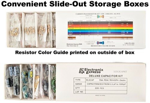½ Watt Resistor and Capcaitor Combo Kit, Includes 365 Resistors & 220 Capacitors - Picture 5 of 8
