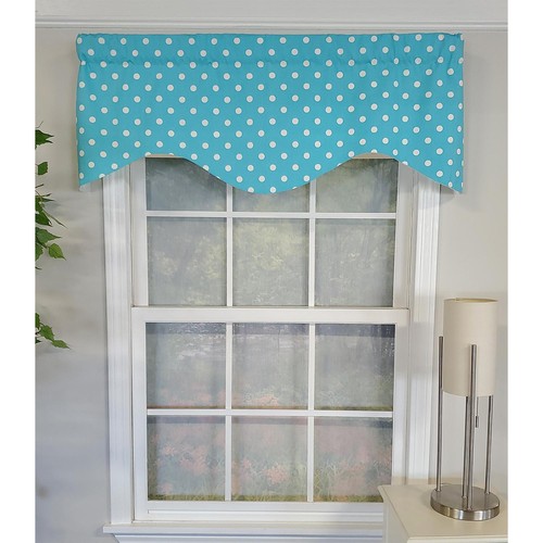 RLF Home gepunktetes Gesims Volant für Fenster 50" x 17" babyblau - Bild 2 von 6