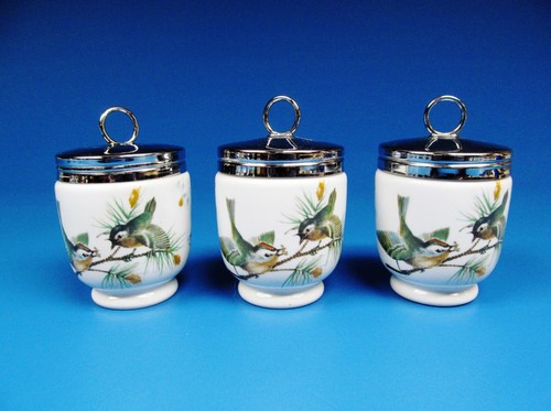 Set of 3 Bird Design By Royal Worcester England Egg Coddlers. - Picture 7 of 10