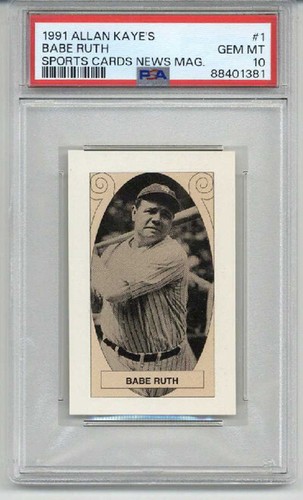 1991 ALLAN KAYE'S SPORTS CARDS NEWS MAGAZINE #1 BABE RUTH YANKEES PSA 10 LOW POP - Picture 1 of 2