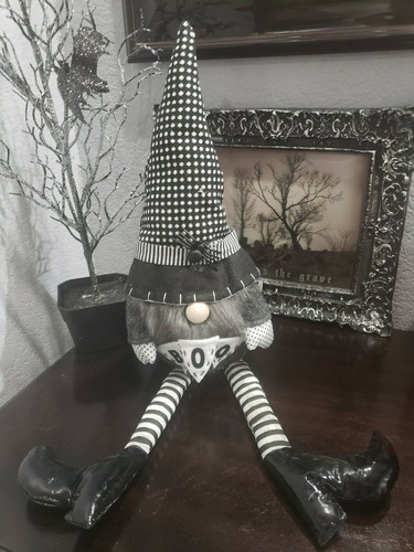 Neu Halloween Wichtel Hexenhut Kürbis Regal Sitter Puppe Tischplatte Wohndeko 25" - Bild 7 von 7