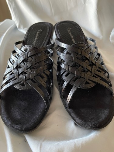 Bare Traps Weave Design Leather Slide On Mules/Sandals - 8.5M - Picture 2 of 9