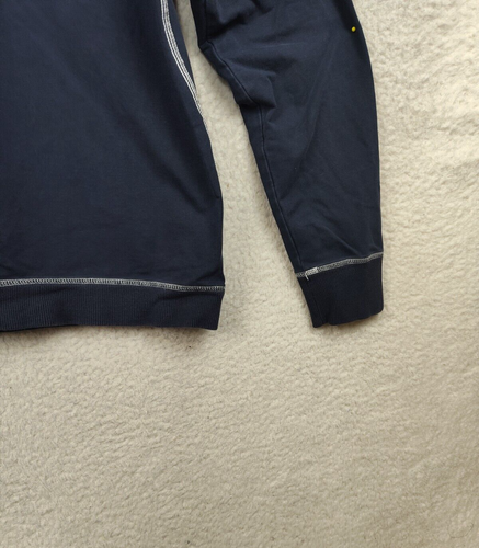 Ann Taylor Loft Women Sweatshirt Large Blue Lined Cotton Blend Full Zip Hooded - Picture 14 of 17