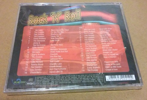 RARE NEW - ROCK N ROLL 2 CD 2007 PLAY 24-7 MADE IN EUROPE 36 TRACKS MCPS - Imagen 2 de 4