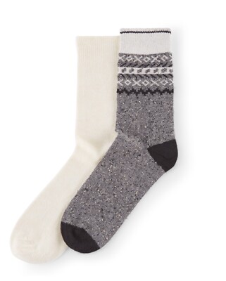 No Nonsense Women/'s Mid Calf Boot Socks Shoe Size 4-10 Chino /& Grey 2 Pairs NEW