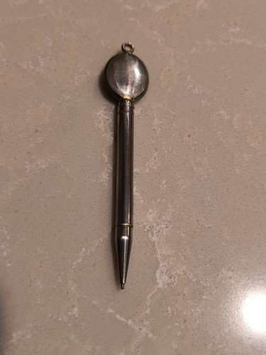 Mini mechanical pencil pendant designed to hold photo. 3" Long. Nichel Chrome. - Picture 9 of 9