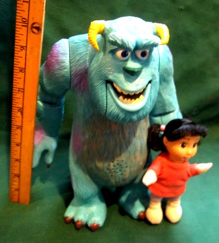 Vintage 2001 Disney Pixar Monsters Inc animierte sprechende 10" Sully + 6" Boo Puppe - Bild 5 von 13