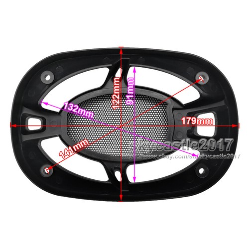 2pcs 4"x6" 4x6 inch Speaker Cover Decorative Circle Metal Mesh Grille Protection - Picture 2 of 8