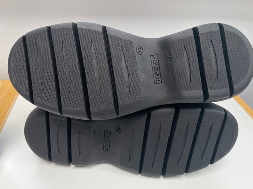 TOPSHOP stivali neri grossi UK 6 7 scarpe da motociclista stringate in pelle plateau APIS £ 96 - Foto 14 di 16