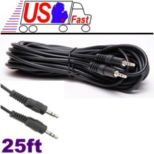 25ft 1/8" 3.5mm Stereo Audio Headphone Cable Cord Male to Male M/M MP3 Aux PC