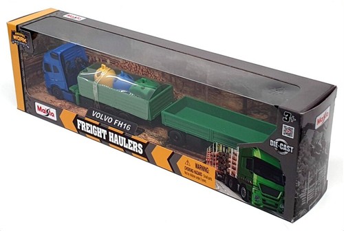 Maisto 11682 - Volvo FH16 Double Trailer With Load - Blue/Green - Picture 5 of 5