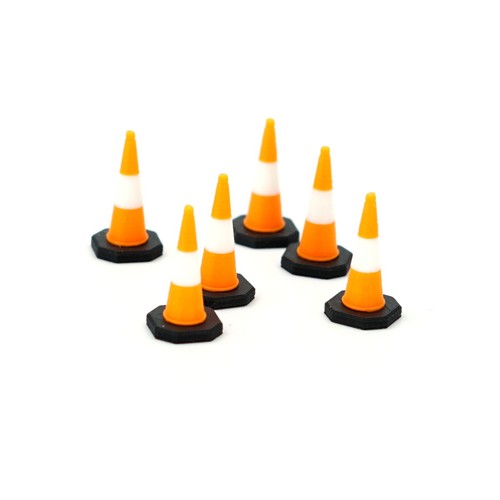 Model Railway Traffic Cones - OO Gauge Bollards (x6) - 1:76 Hornby Scale Scenery - Picture 9 of 13