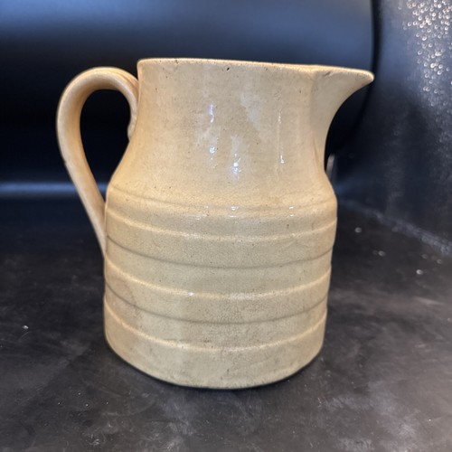 rustic yellow ware pottery Handled Pitcher 6 1/2x7 In - Picture 8 of 10