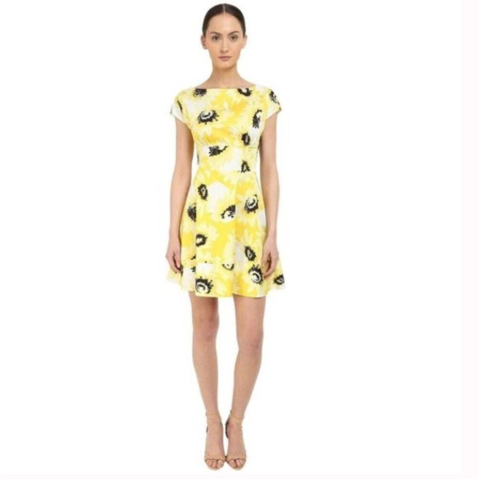 Abito Kate Spade Sunny Daisy Fiorella linea A manica corta cotone taglia 6 donna