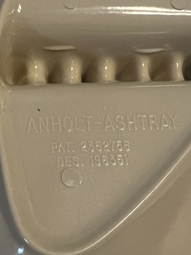 2 VTG Mid Century Anholt Atomic Boomerang Ashtrays Melamine Peach/pink & Cream - Picture 5 of 7