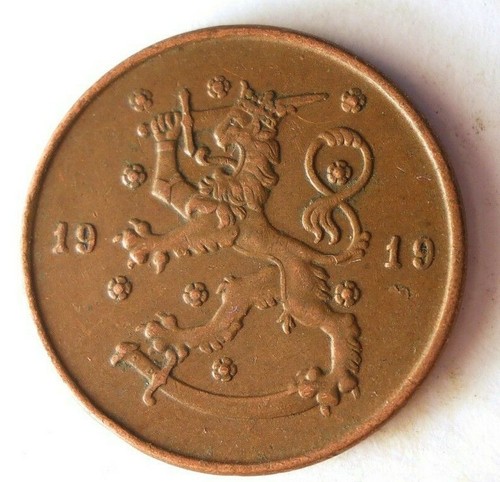 1919 FINLAND 10 PENNIA - High Quality - Rare Series/Date - FINLAND BIN #Z