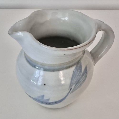 Miranda Thomas für Simon Pearce blau Koi Fisch Keramik Milchkännchen Knospe Vase 4,25" - Bild 3 von 9