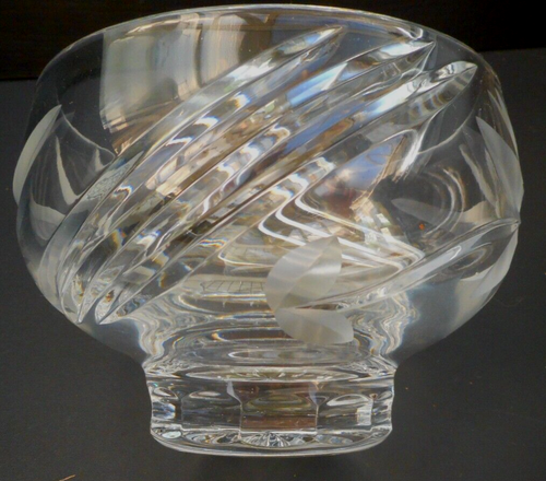 Cut & engraved lead crystal rose bowl & flower wire - 13 cm (5") - 2 flowers - Picture 5 of 9