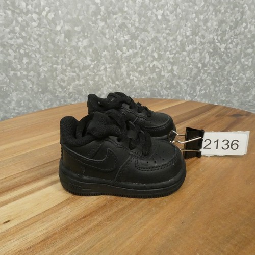 Nike Air Force One LE Sneaker Toddler 2C Black Leather DH2926-001 - Picture 2 of 11