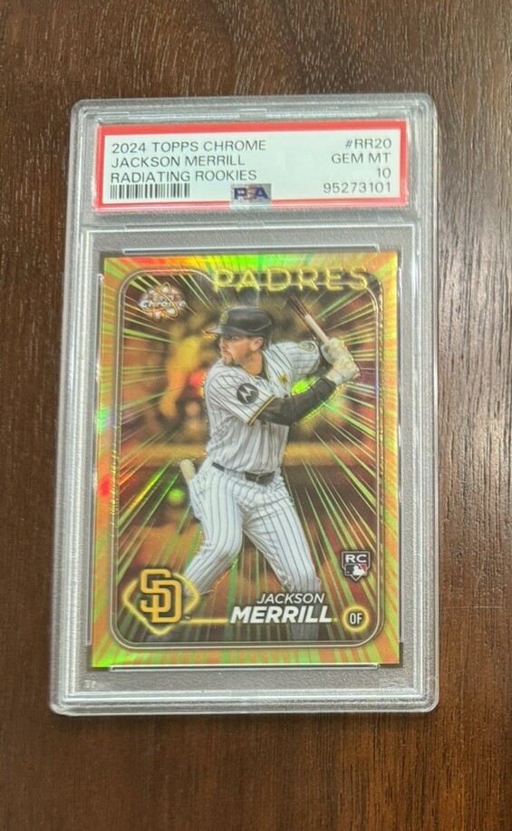 2024 Topps Chrome Jackson Merrill Radiating Rookies PSA 10 Gem Mint RC