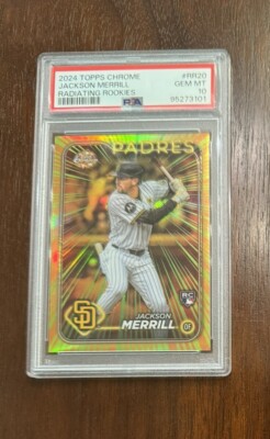 2024 Topps Chrome Jackson Merrill Radiating Rookies PSA 10 Gem 