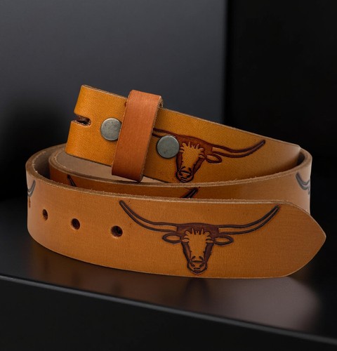 Western Genuine Leather Belt Full Grain Handmade Men's Heavy Duty Without Buckle - Picture 9 of 11