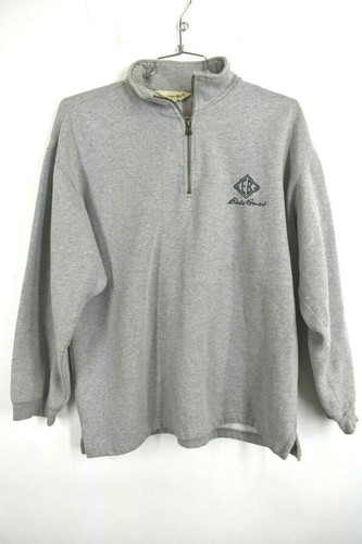 Eddie Bauer Womens Grey 3/4 Zip Up Pullover Mock Neck Long Sleeves Size Medium