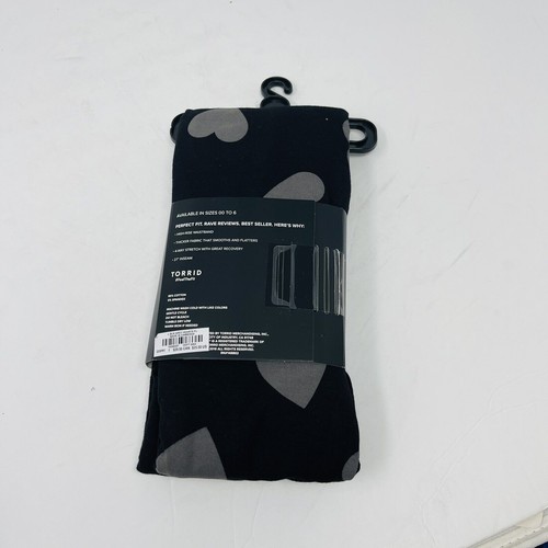 Neu Torrid Leggings Gr. 1X Plus schwarz grau Herzen volle Länge Premium Mid Rise - Bild 3 von 5