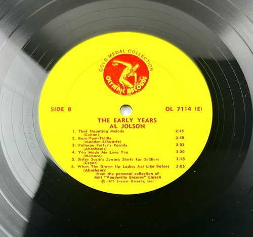Al Jolson - The Early Years 1973 Vinyl LP Record Shrink On Open EX - Picture 4 of 9