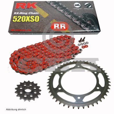 Juego de cadenas adecuado para Aprilia RS 125 Extrema 93-03 cadena RK FR 520 H 106 abierto rojo 16//39