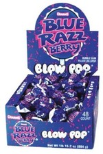Charms Blow Pops Blue Razz Berry Flavor 48-Count Box