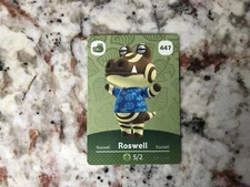 447 ROSWELL Animal Crossing Amiibo Authentic Nintendo Mint Card From Series 5