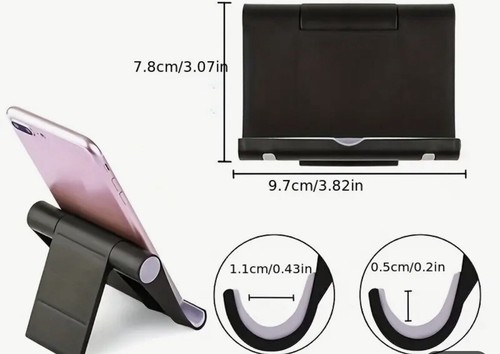 Universal Cell Phone Holder Foldable Base for Desk Table color black - Picture 3 of 5