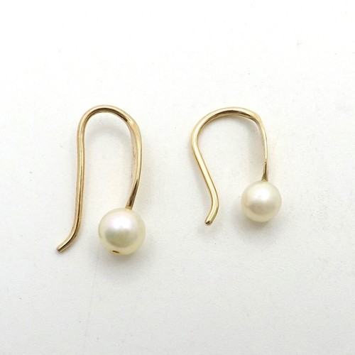 Ed Levin 14k Gold La Petite Pearl Earrings Large Size - Picture 5 of 6