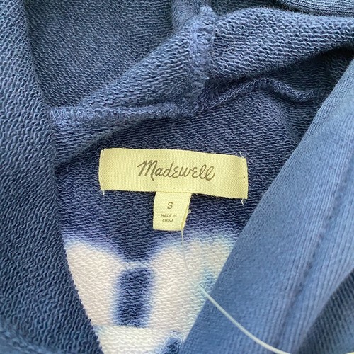 Madewell Hoodie Sweatshirt Womens Small Blue Tie Dye 100% Cotton Athleisure NWT - Picture 3 of 8