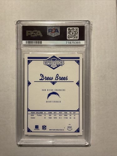 2001 Pacific Impressions - #202 Drew Brees / RC - Bild 2 von 2