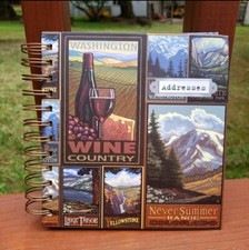 Paul Lanquist Retro Travel Spiral Address Book W/ 15 Tabbed Sections - Hardback