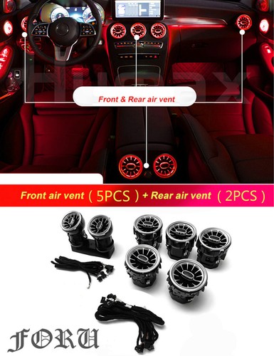 Juego de luces LED ambientales de ventilación de aire de 64 colores para Mercedes-Benz Clase C W205 2015-2019 - Imagen 4 de 24