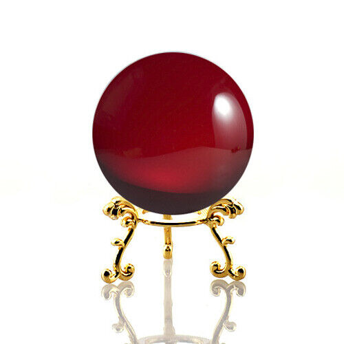 Crystal Ball Sphere for Feng Shui, Meditation, Decor, with Golden Flower Stand - Picture 12 of 13