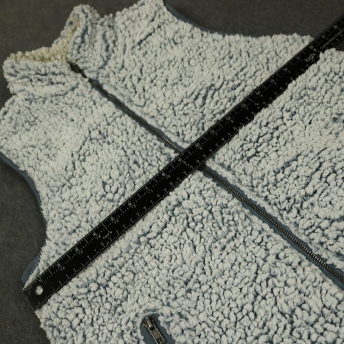 Thread & Supply Full Zip Sherpa Fleece Vest Zip Pockets Mock Neck Gray S - Picture 15 of 20